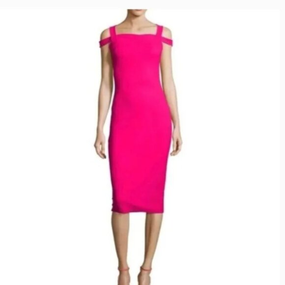 Chiara Boni La petite Robe Mariska Cold Shoulder Sheath Dress Pink Size 4 - Picture 1 of 4